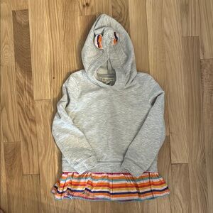 Tucker and Tate Gray Kids Hoodie with Striped Hem